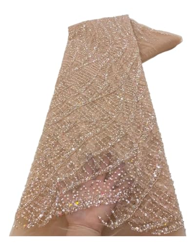 5 Yards Mesh Bead Tube Stickgarn Pailletten Stickerei Stoff Hochzeitskleid Abendkleid Stoff(3) von CCZRD