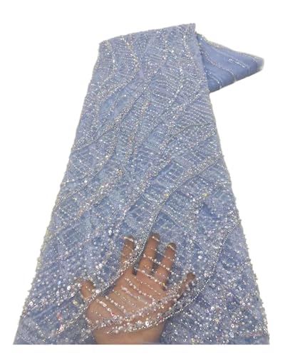 5 Yards Mesh Bead Tube Stickgarn Pailletten Stickerei Stoff Hochzeitskleid Abendkleid Stoff(5) von CCZRD
