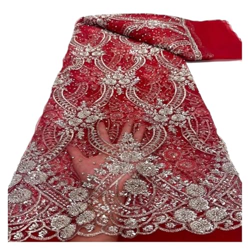 5 Yards Mesh Perlen Stoffe Bestickt Pailletten Spitze(4) von CCZRD