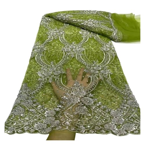 5 Yards Mesh Perlen Stoffe Bestickt Pailletten Spitze(5) von CCZRD