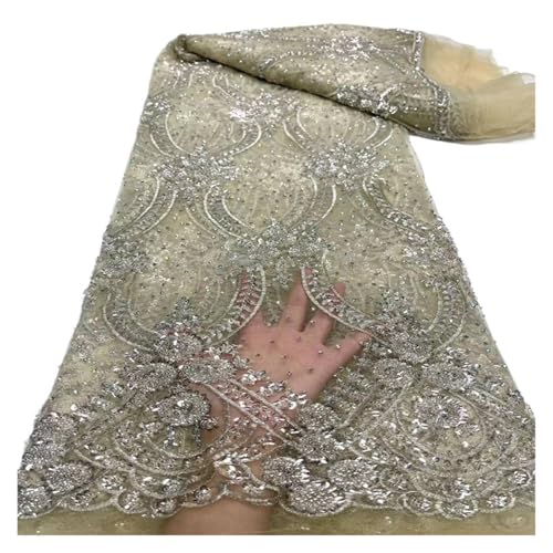 5 Yards Mesh Perlen Stoffe Bestickt Pailletten Spitze(8) von CCZRD