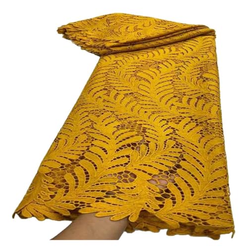 5 Yards Milchseide Stickerei Kleidungsstück Wasserlösliche Spitze Stoff Blatt Blume Stickerei Volle Breite Stoffe(3) von CCZRD