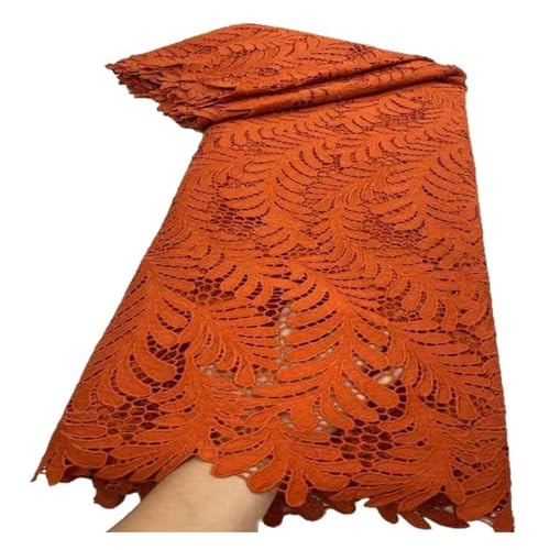 5 Yards Milchseide Stickerei Kleidungsstück Wasserlösliche Spitze Stoff Blatt Blume Stickerei Volle Breite Stoffe(8) von CCZRD