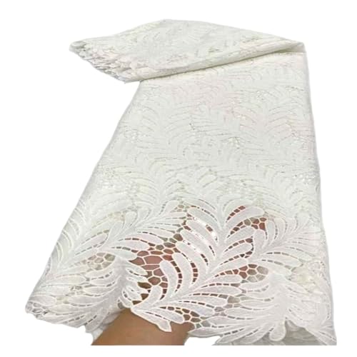 5 Yards Milchseide Stickerei Kleidungsstück Wasserlösliche Spitze Stoff Blatt Blume Stickerei Volle Breite Stoffe(9) von CCZRD