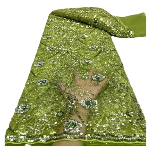 5 Yards Netzperlen Pailletten Hochzeitskleid Abendkleid Stoff Perlenstickerei Paillettenkleid Spitze(8) von CCZRD