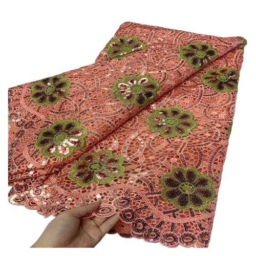 5 Yards Pailletten Perlen Bestickt Mesh Bestickt Stoff Wasserlösliche Spitze Brautkleid Spitze Stoff(2) von CCZRD
