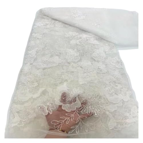 5 Yards Pailletten Spitze Stickerei Blume Stoff Frauen Cheongsam Hochzeit Kleid Stoffe(1) von CCZRD