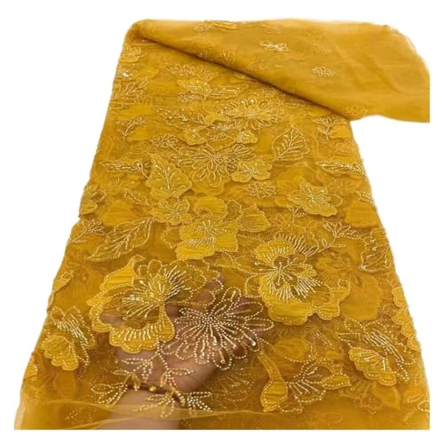 5 Yards Pailletten Spitze Stickerei Blume Stoff Frauen Cheongsam Hochzeit Kleid Stoffe(5) von CCZRD