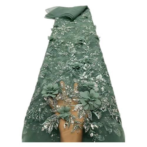 5 Yards Pailletten-Stickereistoffe, Stickereistoffe, Spitze, Hochzeitskleid, Performance-Kostümstoffe(1) von CCZRD
