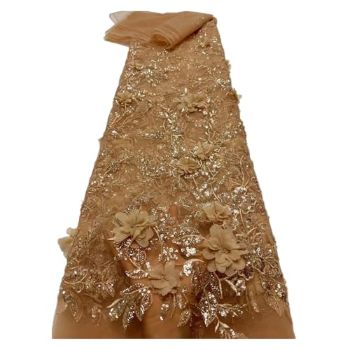 5 Yards Pailletten-Stickereistoffe, Stickereistoffe, Spitze, Hochzeitskleid, Performance-Kostümstoffe(5) von CCZRD