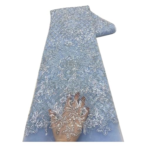 5 Yards Perlen Spitze Stoff Hochzeit Mesh Stickerei Spitze Stoff Pailletten Perle Rohr Stickerei(4) von CCZRD