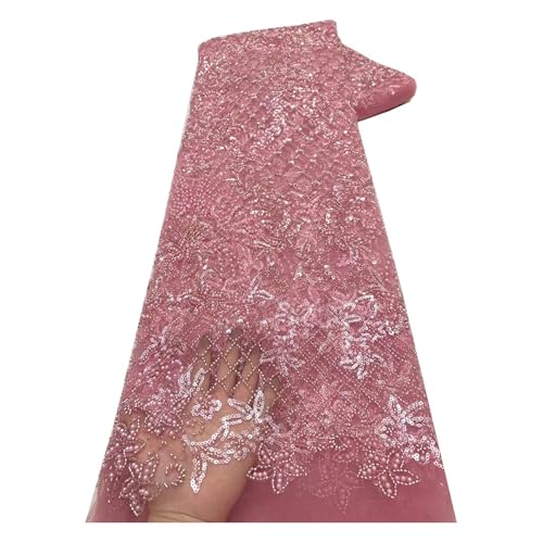 5 Yards Perlen Spitze Stoff Hochzeit Mesh Stickerei Spitze Stoff Pailletten Perle Rohr Stickerei(5) von CCZRD