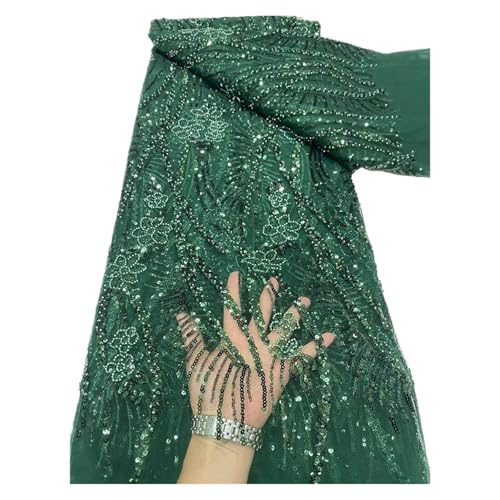 5 Yards Perlenrohr-Stickereistoff Mesh Perlen Pailletten Stickerei Spitze Kleidung Hochzeit Perlen Spitzenstoff(7) von CCZRD
