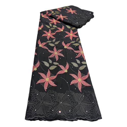 5 Yards Polyester Baumwolle Blumenstickerei Spitze Stoff Afrikanische Hochzeitskleid Kleidung Stoffe(7) von CCZRD