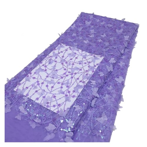 5 Yards Schmetterlingsnetzstoff Mit Weichen Pailletten Und Bestickter Spitze, DIY-Stoff For Kleidung(1) von CCZRD