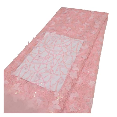 5 Yards Schmetterlingsnetzstoff Mit Weichen Pailletten Und Bestickter Spitze, DIY-Stoff For Kleidung(15) von CCZRD