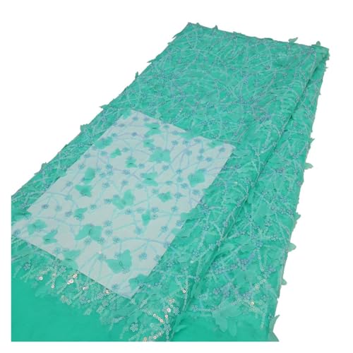 5 Yards Schmetterlingsnetzstoff Mit Weichen Pailletten Und Bestickter Spitze, DIY-Stoff For Kleidung(9) von CCZRD