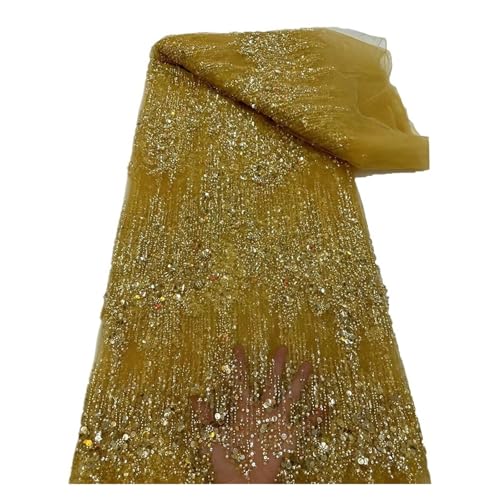 5 Yards Spitze, Handgefertigte Perlen, Schwerer Stoff, Hochzeitskleid, Abendkleid, Stickstoff, Pailletten, Perlenröhre, Sticknetz(6) von CCZRD
