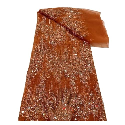 5 Yards Spitze, Handgefertigte Perlen, Schwerer Stoff, Hochzeitskleid, Abendkleid, Stickstoff, Pailletten, Perlenröhre, Sticknetz(8) von CCZRD