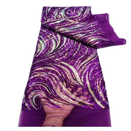 5 Yards Spitze Mesh Pailletten Stickerei Stickerei Stoffe Kleid Bekleidungsstoffe(3) von CCZRD