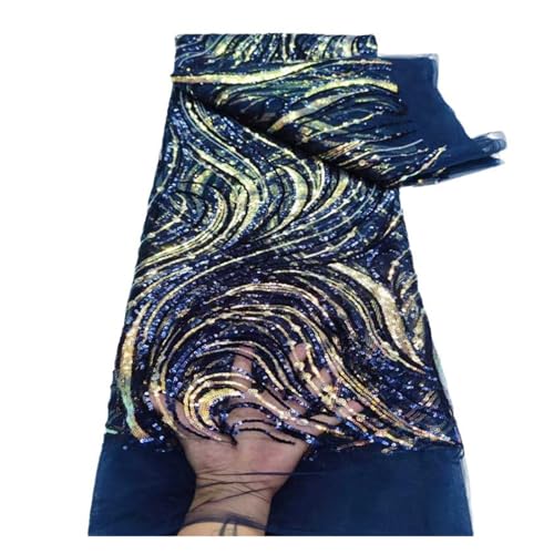 5 Yards Spitze Mesh Pailletten Stickerei Stickerei Stoffe Kleid Bekleidungsstoffe(5) von CCZRD