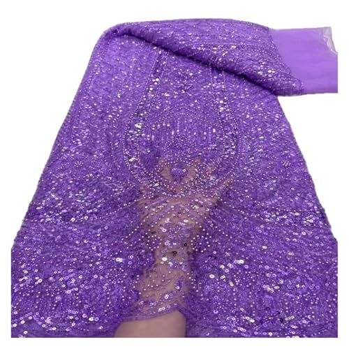 5 Yards Spitze Perlen Pailletten Stickerei Mesh Frauen Fischschwanz Kleid Hochzeit Spitze Stoffe(5) von CCZRD