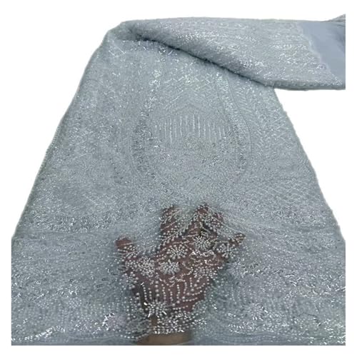 5 Yards Spitze Perlen Pailletten Stickerei Mesh Frauen Fischschwanz Kleid Hochzeit Spitze Stoffe(6) von CCZRD