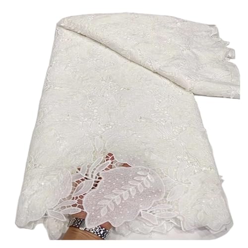 5 Yards Spitze Stickerei Durchbrochene Wasser Löslich Milch Seide Hochzeit Kleid Kleidung Stoffe(6) von CCZRD