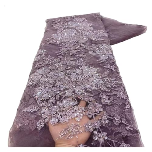 5 Yards Spitzenstoff, Bestickter Perlenstoff For Formelle Kleidung Mit Pailletten(3) von CCZRD
