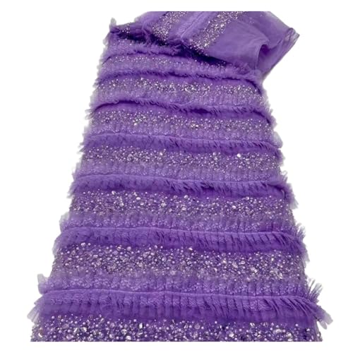 5 Yards Spitzenstoff, Rüschenspitze, Netz, Perlen, Pailletten, Spitze, Fransen, Hochzeitskleid, Kleid, Lateintanz, Damenstoffe(8) von CCZRD