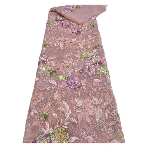 5 Yards Spitzenstoff, Stickereistoff, Stoff, Modisch, Leicht, Luxuriös, Pailletten, Perlen, Schlauchkleid, Bühnenkostüm(3) von CCZRD