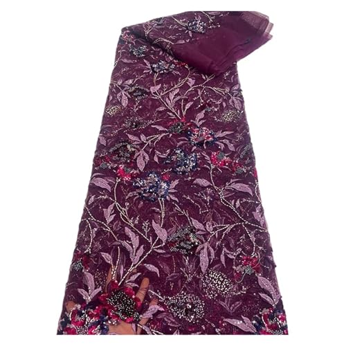 5 Yards Spitzenstoff, Stickereistoff, Stoff, Modisch, Leicht, Luxuriös, Pailletten, Perlen, Schlauchkleid, Bühnenkostüm(4) von CCZRD