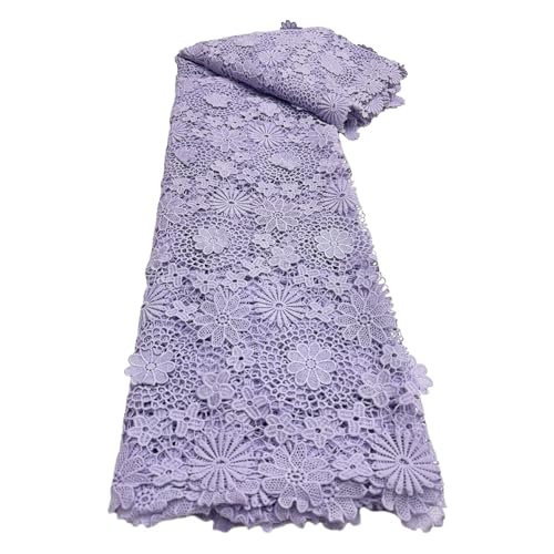 5 Yards Spitzenstoff, Wasserlöslicher Stickstoff, Durchbrochene Spitze, Afrikanische Kleidungsstücke, Zubehörstoffe(2) von CCZRD