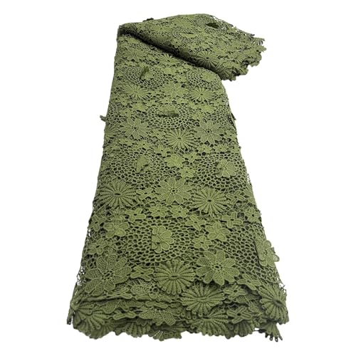 5 Yards Spitzenstoff, Wasserlöslicher Stickstoff, Durchbrochene Spitze, Afrikanische Kleidungsstücke, Zubehörstoffe(4) von CCZRD