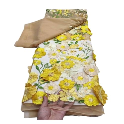 5 Yards Spitzenstoff Einseitig Applikation Spitze Stickerei Blumenkleid Stoffe Stoffe(13) von CCZRD