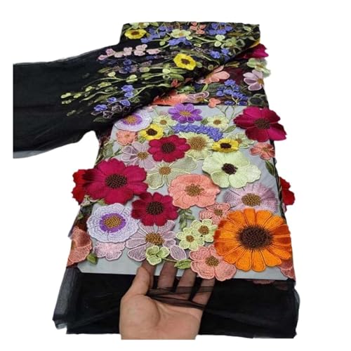 5 Yards Spitzenstoff Einseitig Applikation Spitze Stickerei Blumenkleid Stoffe Stoffe(6) von CCZRD