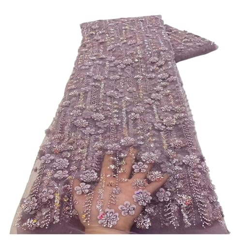 5 Yards Spitzenstoff Mesh Pailletten Stickerei Spitze Hochzeit Abendkleid Kleiderstoffe(5) von CCZRD