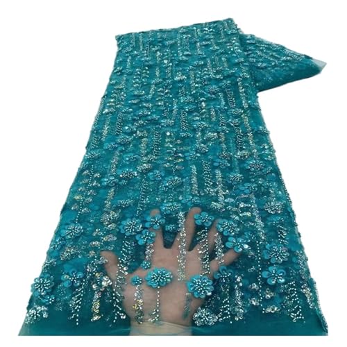 5 Yards Spitzenstoff Mesh Pailletten Stickerei Spitze Hochzeit Abendkleid Kleiderstoffe(6) von CCZRD