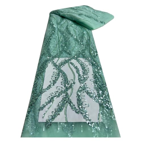 5 Yards Spitzenstoff Mit Perlen, Pailletten, Spitzennetzstoff, Kleid, Kleidung, Netzboden, Stickerei, Polyester, Zubehör, Perlenrohr(3) von CCZRD