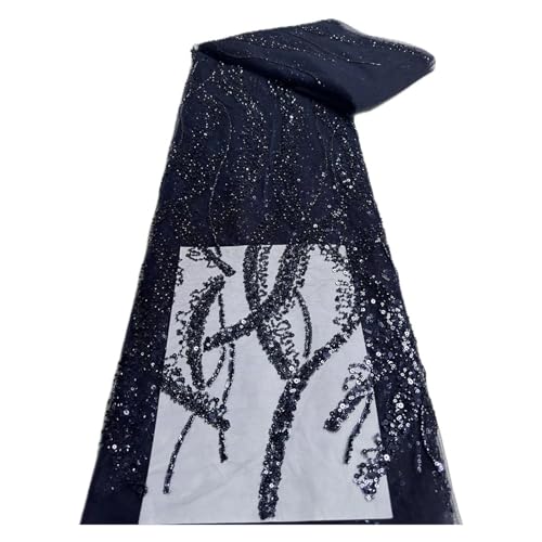 5 Yards Spitzenstoff Mit Perlen, Pailletten, Spitzennetzstoff, Kleid, Kleidung, Netzboden, Stickerei, Polyester, Zubehör, Perlenrohr(6) von CCZRD