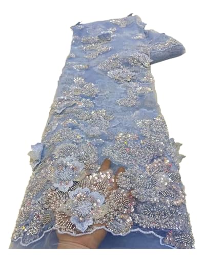 5 Yards Spitzenstoff Twill Streifen Perlen Pailletten Stickerei Stoff Geometrische Blumen Kleid Abendkleid Stoffe(7) von CCZRD