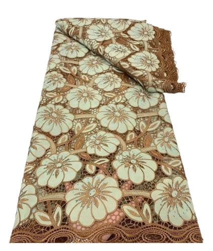 5 Yards Spitzenstoff Wasserlösliche Spitze Mit Diamanten Stickerei Seidenstoff Hochzeitskleid Kleid Spitzenstoffe(1) von CCZRD