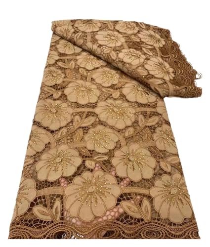 5 Yards Spitzenstoff Wasserlösliche Spitze Mit Diamanten Stickerei Seidenstoff Hochzeitskleid Kleid Spitzenstoffe(5) von CCZRD