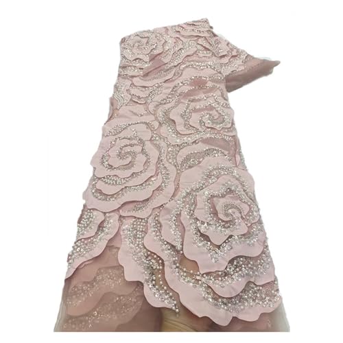 5 Yards Stoffe Handgefertigte Perlenspitzenstoffe Kleider Kleider Stickereistoffe(Lotus Root) von CCZRD