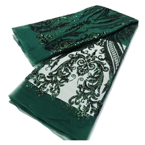 5 Yards Symmetrischer Spitzenstoff Im Retro-Stil Mit Pailletten Im Hofstil, Bestickter Spitzenstoff For Damenabendkleider, Hochzeitskleider(11) von CCZRD