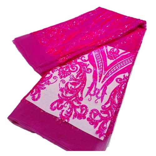 5 Yards Symmetrischer Spitzenstoff Im Retro-Stil Mit Pailletten Im Hofstil, Bestickter Spitzenstoff For Damenabendkleider, Hochzeitskleider(13) von CCZRD