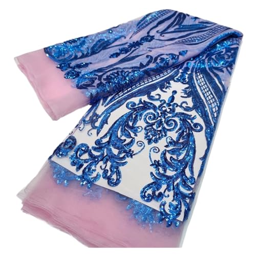 5 Yards Symmetrischer Spitzenstoff Im Retro-Stil Mit Pailletten Im Hofstil, Bestickter Spitzenstoff For Damenabendkleider, Hochzeitskleider(16) von CCZRD