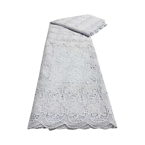 5 Yards Wasserlösliche Stickerei Floral Hohle Spitze Stoff Afrikanische Hochzeitskleid Kleidung Stoffe(5) von CCZRD