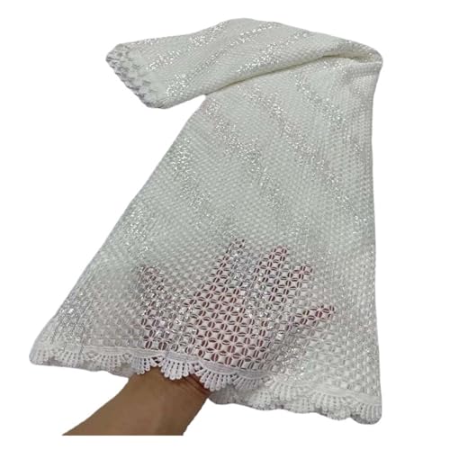 5 Yards Weiche Stickstoffe, Ausgehöhlte, Wasserlösliche, Bedruckte Spitzenstoffe Aus Milchseide, Kleiderstoffe(1) von CCZRD
