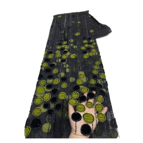 5 Yards Zwei Farben Große Und Kleine Tupfen Beflockung Anregung Applikation Spitze Stoff Leistung Kleidung Stickerei Stoffe(6) von CCZRD